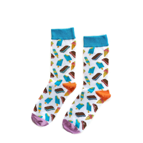 Κάλτσες με σχέδιο παγωτό unisex one size (36-44) - βαμβάκι, unisex, παγωτό