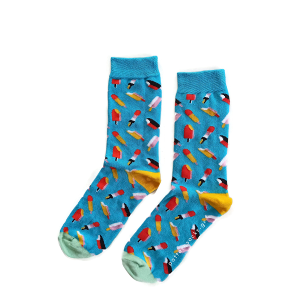 Κάλτσες με σχέδιο παγωτό unisex one size (36-44) - βαμβάκι, unisex, παγωτό - 2