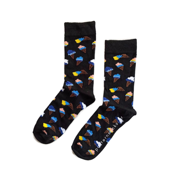 Κάλτσες με σχέδιο παγωτό unisex one size (36-44) - βαμβάκι, unisex, παγωτό - 3