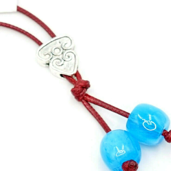 Κομπολόι Χειροποίητο με Χάντρες Οβάλ Ρητίνης Άθραυστες, Χρώμα Γαλάζιο Nikolas Jewelry - ρητίνη, κορδόνια - 4