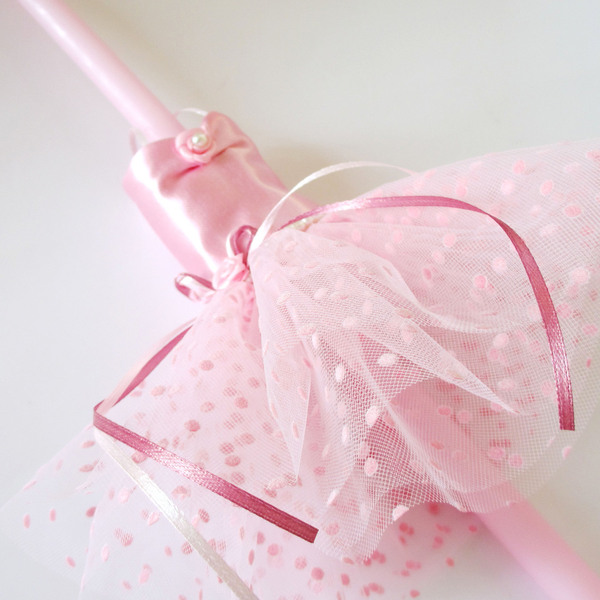 Λαμπάδα μπαλαρίνα με φόρεμα 22 ροζ 40εκ. - κορίτσι, λαμπάδες, μπαλαρίνες, για παιδιά, πριγκίπισσες - 3