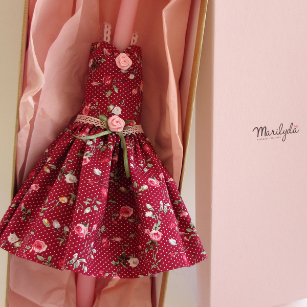 Λαμπάδα με φόρεμα "Υβόννη" 22 ροζ κερί 40cm - κορίτσι, λαμπάδες, μπαλαρίνες, πριγκίπισσες - 5