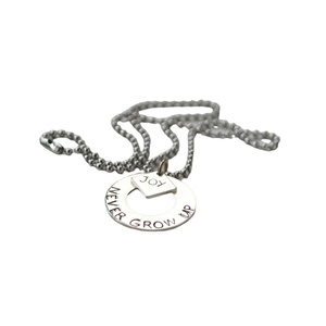 Κολιέ μεταλλική ροδέλα με χάραξη και μεταλλική αλυσίδα - charms, όνομα - μονόγραμμα, κοντά, ατσάλι, χάραξη - 2