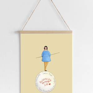 Balancing through life art print (30x40cm) - αφίσες