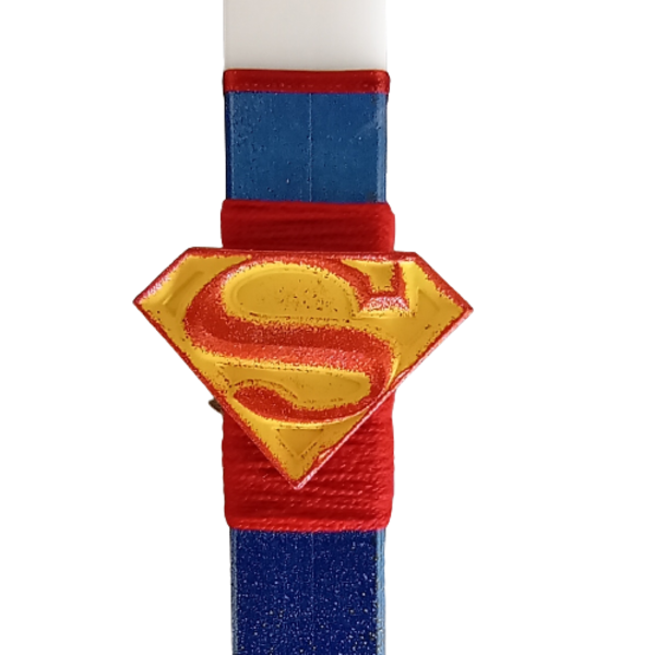 Πασχαλινή λαμπάδα superman - αγόρι, λαμπάδες, για παιδιά, σούπερ ήρωες - 2