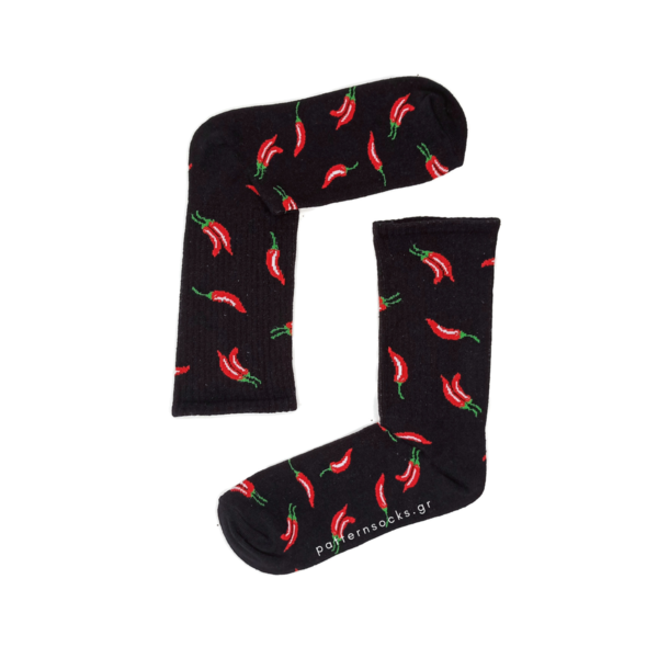 Μαύρες unisex κάλτσες Chilly Peppers (36-44) - βαμβάκι, unisex - 2
