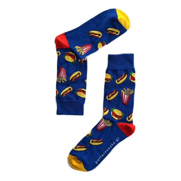 Πολύχρωμες unisex κάλτσες Burger & Chips (36-44) - βαμβάκι, unisex - 2