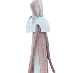 Αρωματική λαμπάδα με πλέξι ουράνιο τόξο μπρελόκ (ασημί) - 22 εκατοστά - κορίτσι, λαμπάδες, για ενήλικες, για εφήβους, μπρελοκ κλειδιών