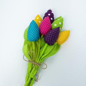 Διακοσμητικό Υφασμάτινο Λουλούδι “Tulip bouquet” - ύφασμα, δώρο, λουλούδια, σπίτι, διακοσμητικά - 2