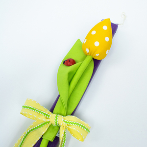 Χειροποίητη Πασχαλινή Λαμπάδα τουλίπα 30 εκ. , "Tulip Bouquet Collection" - κορίτσι, λουλούδια, λαμπάδες, για ενήλικες, για εφήβους - 2