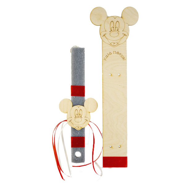 Χειροποίητη Πασχαλινή αρωματική λαμπάδα - Mouse ποντικάκι σετ με ξύλινη πλάτη - λαμπάδες, σετ, για παιδιά, ήρωες κινουμένων σχεδίων