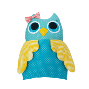 Χειροποίητο Μαξιλαράκι Κουκουβάγια, "Happy Owl Collection_" - για μωρά, για παιδιά, ζωάκια, μαξιλάρια
