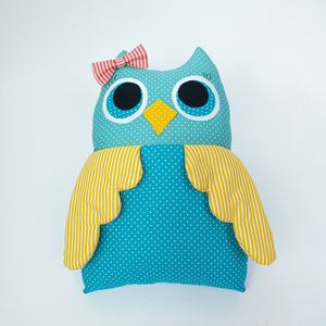 Χειροποίητο Μαξιλαράκι Κουκουβάγια, "Happy Owl Collection_" - για παιδιά, μαξιλάρια, ζωάκια, για μωρά - 2