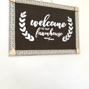 Vintage Κάδρο Welcome to Our Farmhouse 25x35 - πίνακες & κάδρα - 2