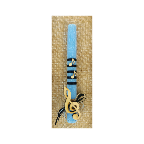Λαμπάδα Αρωματική με ξύλινο κλειδί του sol 30εκ. - λαμπάδες, βαφτιστήρι, για ενήλικες, πασχαλινά δώρα - 3
