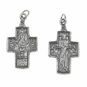 Σταυρός Διπλής όψης Παναγία & Χριστός 16x26mm - ασήμι, σταυρός, κοντά, μενταγιόν - 3