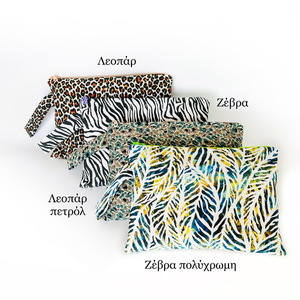 Τσαντάκι χειρός large 35cm x 25cm από καραβόπανο - ύφασμα, animal print, φάκελοι, all day, χειρός - 4