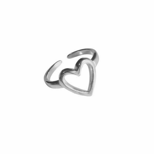 Δαχτυλίδι Καρδιά - καρδιά, ατσάλι, αυξομειούμενα