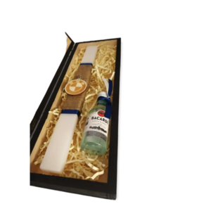 Σετ δώρου Αρωματική λαμπάδα Bmw σε ξύλινο χειροποίητο κουτί - λαμπάδες, για ενήλικες, για εφήβους