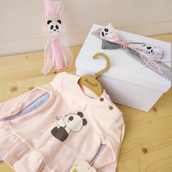 Gift box panda πασχαλινό - λαμπάδες, σετ, ζωάκια, για μωρά - 2