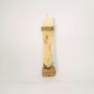 Αρωματικές Λαμπάδες 20cm Με Την Ανάσταση Του Κυρίου εκρού χρώμα - λαμπάδες, για ενήλικες - 3