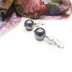 Σκουλαρίκια shell perls & ασήμι 925 - ασήμι 925, πέρλες, γάντζος - 4