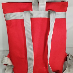 Backpack υφασμάτινο σε κόκκινο χρώμα, με ιμάντες - 45x35 εκ. - ύφασμα, πλάτης, all day, πάνινες τσάντες - 3