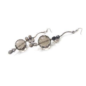 Μακριά σκουλαρίκια με Smoky Quartz & ασήμι 925 - ημιπολύτιμες πέτρες, ασήμι 925, κρεμαστά, μεγάλα, γάντζος - 2