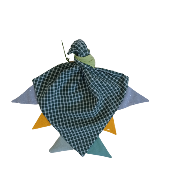 Βρεφικό Πανάκι παρηγοριάς - Sleepy taggy Green Plaid. Διαστάσεις περίπου 35Χ55. - ύφασμα, αγόρι, μασητικά μωρού