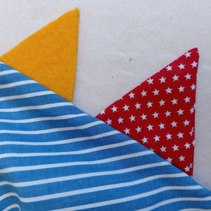 Βρεφικό Πανάκι παρηγοριάς - Sleepy taggy Blue Stripes. Διαστάσεις περίπου 35Χ55. - ύφασμα, αγόρι, αξεσουάρ μωρού, μασητικά μωρού - 4