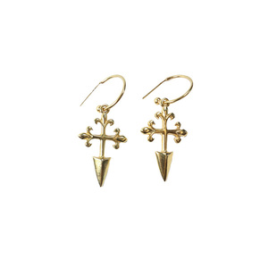 «Amen Gold» Boho χρυσά κρεμαστά σκουλαρίκια σταυρός! - επιχρυσωμένα, σταυρός, boho, κρεμαστά, zamak, φθηνά