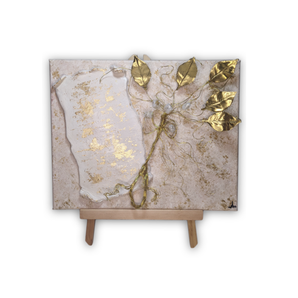 Διακοσμητικό κάδρο με πάπυρο απο πηλό και ορειχάλκινο συρμάτινο δεντράκι (30cm x 25cm) - πίνακες & κάδρα, δώρο, μέταλλο, διακοσμητικά