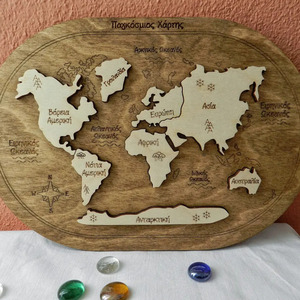 Ξύλινος παγκόσμιος χάρτης - ξύλινα παιχνίδια - 5