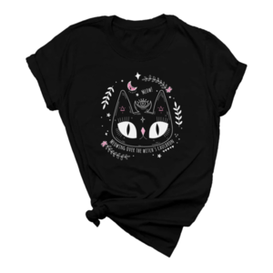 Γυναικείο t-shirt "Witch's Cat" - Μαύρο - 100% βαμβάκι - t-shirt