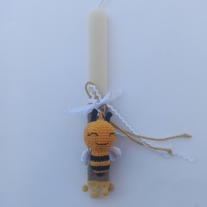 Χειροποίητη πασχαλινή αρωματική λαμπάδα μελισσα - κορίτσι, λαμπάδες, για παιδιά