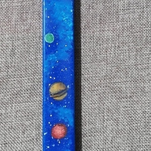 Λαμπάδα πλακέ ζωγραφισμένη στο χέρι διάστημα πλανήτες 36εκ - αγόρι, λαμπάδες, για παιδιά, για ενήλικες, για εφήβους - 2