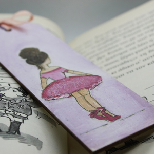 ΣΕΛΙΔΟΔΕΙΚΤΗΣ ΖΩΓΡΑΦΙΣΜΕΝΟΣ ΣΤΟ ΧΕΡΙ ΜΠΑΛΑΡΙΝΑ - ζωγραφισμένα στο χέρι, κορίτσι, δώρο, σελιδοδείκτες - 2