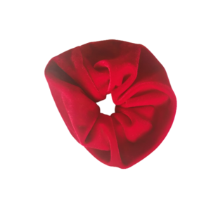 Red velvet scrunchie - ύφασμα, λαστιχάκια μαλλιών