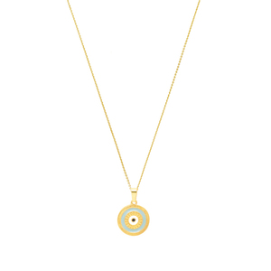 Κολιέ Επίχρυσο Κοντό "Ocean Eye" - charms, επιχρυσωμένα, ορείχαλκος, ασήμι 925, κοντά, boho