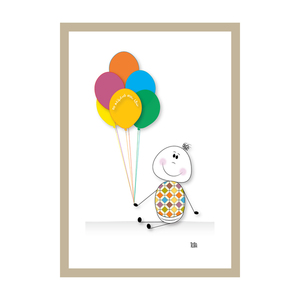 Προσωποποιημένη παιδική αφίσα με μπαλόνια - αφίσες, personalised, δώρα για παιδιά, προσκλητήρια