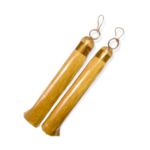 Σκουλαρίκια χρυσές φούντες με γαντζάκια ορείχαλκου 11cm - ορείχαλκος, με φούντες, μακριά, κρεμαστά, γάντζος