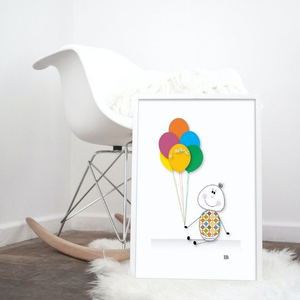 Παιδική αφίσα με μπαλόνια | ψηφιακό αρχείο | 21 μεγέθη - αφίσες, personalised, δώρα για παιδιά, προσκλητήρια - 4