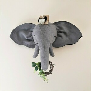 Ελέφαντας Τοίχου με Στεφάνι για Παιδικό Δωμάτιο. Διαστάσεις: 46Χ22Χ30 εκ. - αγόρι, ζωάκια