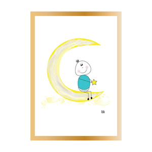 Παιδική αφίσα Κίτρινο Φεγγάρι | ψηφιακό αρχείο - αφίσες, δώρα για παιδιά, κάρτες, προσκλητήρια