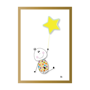 Παιδική αφίσα Κίτρινο Αστέρι Μπαλόνι | ψηφιακό αρχείο - αφίσες, δώρα για παιδιά, κάρτες, προσκλητήρια
