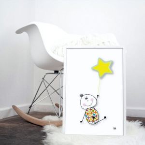 Παιδική αφίσα Κίτρινο Αστέρι Μπαλόνι | ψηφιακό αρχείο - αφίσες, δώρα για παιδιά, κάρτες, προσκλητήρια - 2