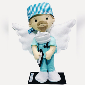 Πρωτότυπο δώρο για γιατρό,μαία,γυναικολόγο,χειροποίητη κούκλα 27 εκ. με όνομα ,γιατρός-άγγελος - ύφασμα, personalised, πρωτότυπα δώρα, δώρο για γιατρό - 3