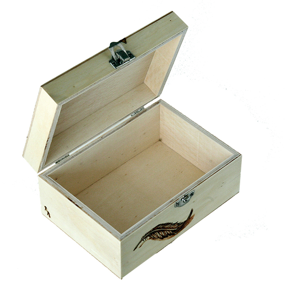 Ξύλινο κουτί με πυρογραφία σχέδιο ονειροπαγίδα 17x12cm - ξύλο, οργάνωση & αποθήκευση, ονειροπαγίδα - 4