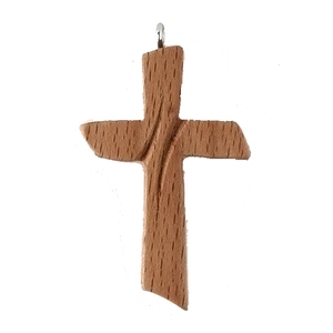 Ξύλινος σταυρός από οξιά με σκαλιστή λεπτομέρεια - σταυρός