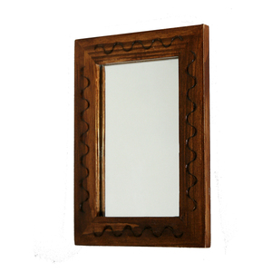 Ξυλόγλυπτος μικρός καθρέφτης επιτραπέζιος και κρεμαστός - ξύλο, ξύλινα διακοσμητικά τοίχου - 3